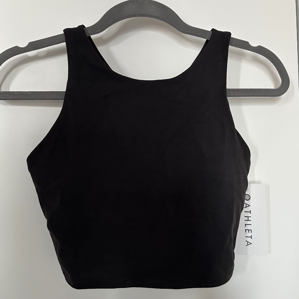 Athleta Conscious Strappy Crop Bra D-DD in Black, XS